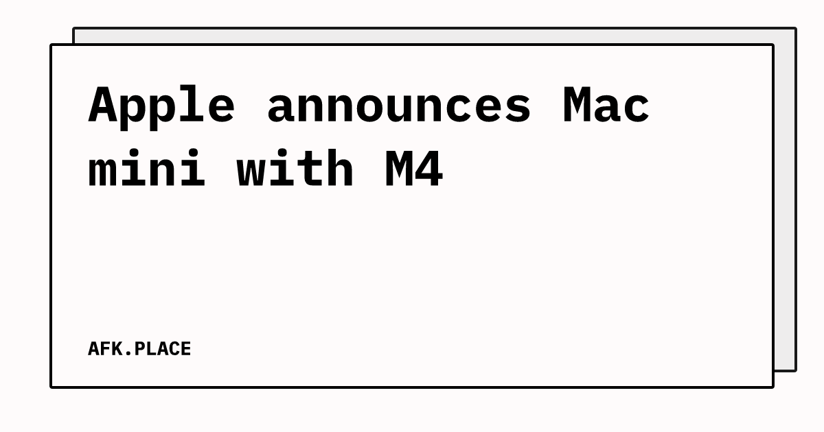 Apple announces Mac mini with M4